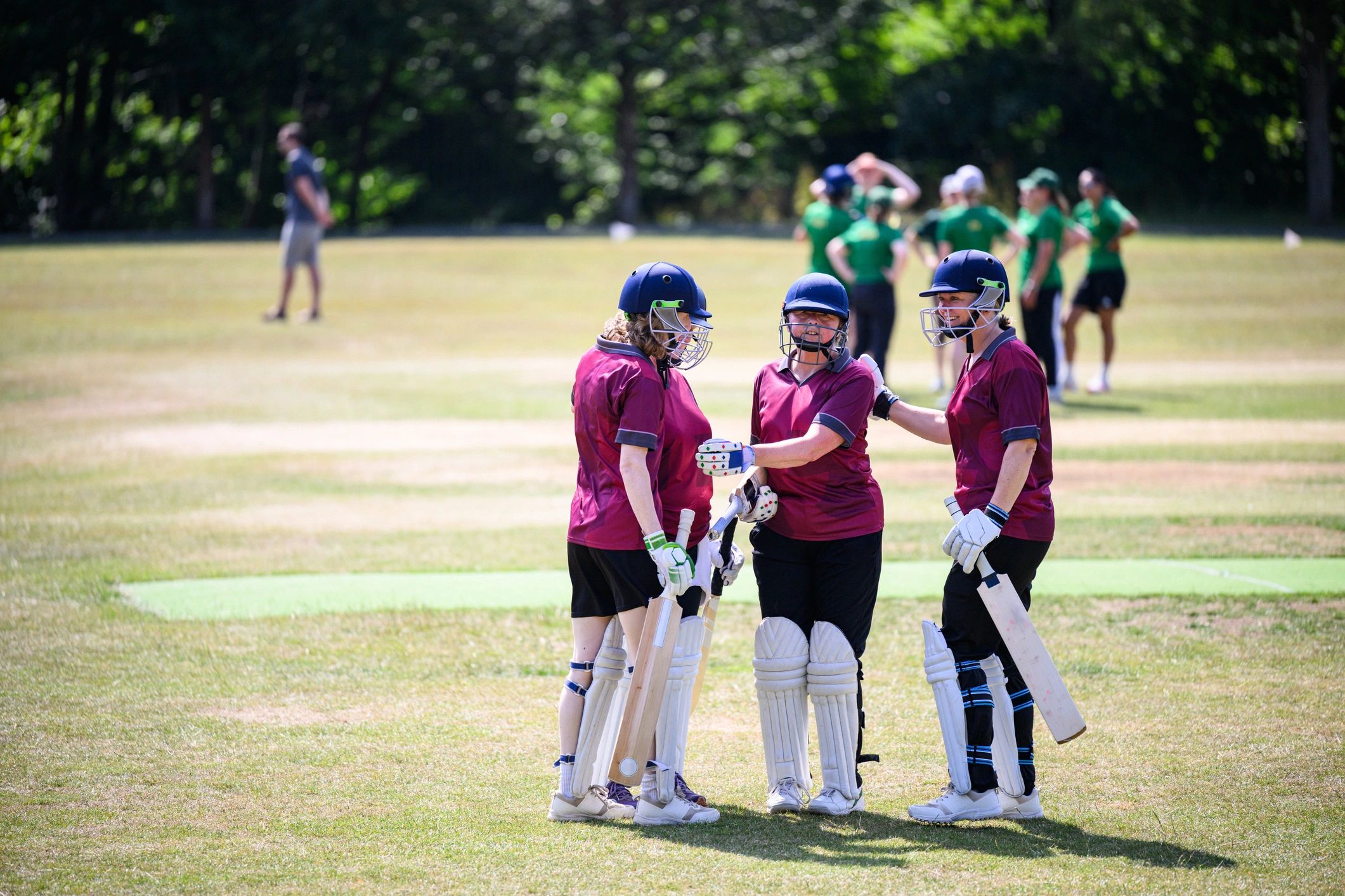 Batsters supporting each other during a cricket match